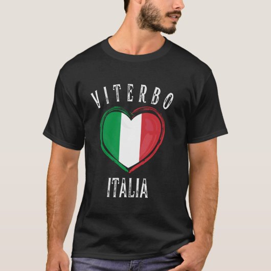 イタリア国旗ハート ヴィテルボ市 Tシャツ (正面)