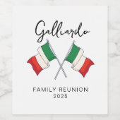 イタリア国旗ファミリーリユニオン ワインラベル (シングルラベル)