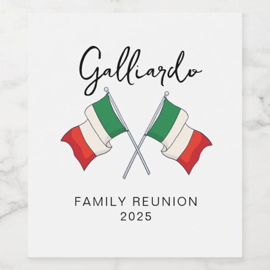 イタリア国旗ファミリーリユニオン ワインラベル (シングルラベル)