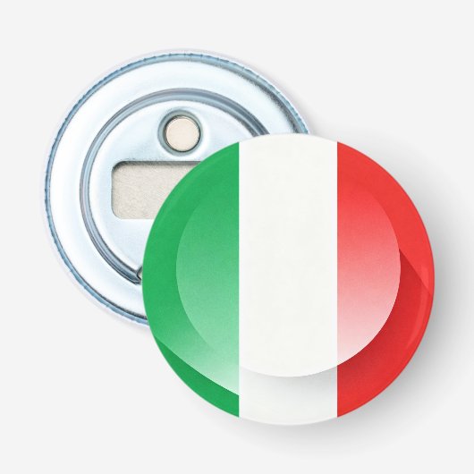 イタリア国旗ボタン型ボトルオープナー 栓抜き (正面)