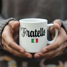 イタリア国旗マグカップ フラテッロ - イタリア人兄弟へのギフト コーヒーマグカップ