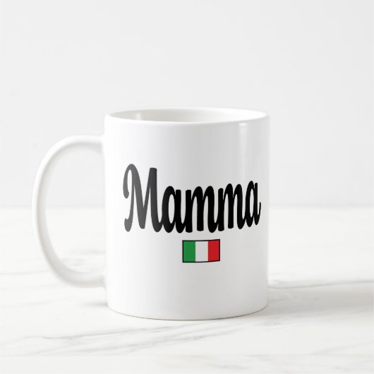 イタリア国旗マンママグ - ママ コーヒーマグカップ (左)