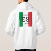 イタリア国旗三色サッカーデザイン パーカ (裏面)