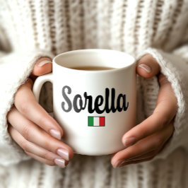 イタリア国旗入りマグカップ ソレッラ - 姉妹へのギフト コーヒーマグカップ