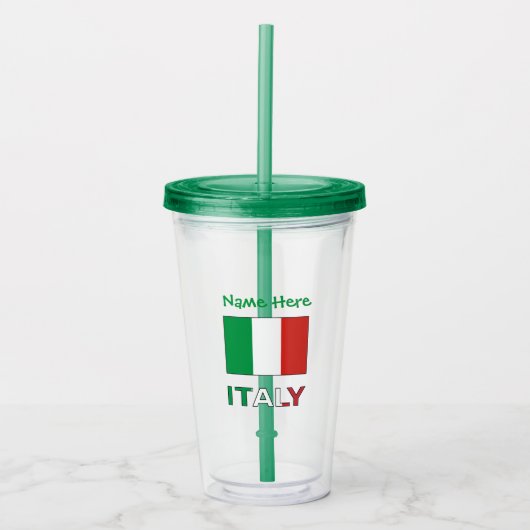 イタリア国旗共和国記念日 プライド ギフト アクリルタンブラー (正面)