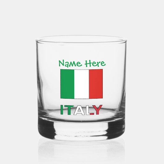 イタリア国旗共和国記念日 プライド ギフト ウイスキーグラス (正面)