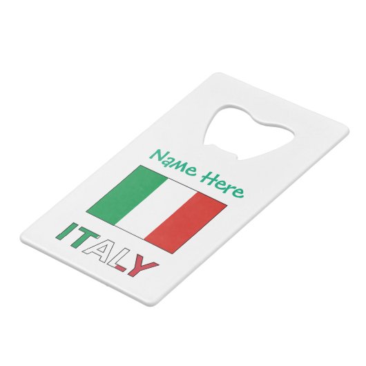 イタリア国旗共和国記念日 プライド ギフト クレジットカード栓抜き (正面アングル)