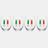 イタリア国旗共和国記念日 プライド ギフト ステムなしワイングラス (正面)