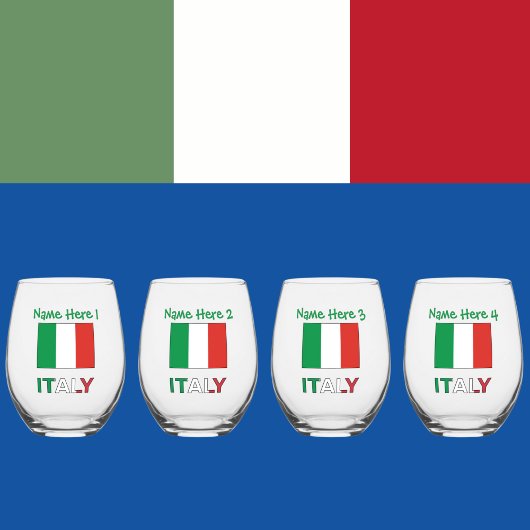 イタリア国旗共和国記念日 プライド ギフト ステムなしワイングラス