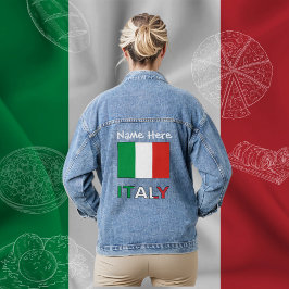 イタリア国旗共和国記念日 プライド ギフト デニムジャケット