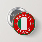 イタリア国旗商品ラベル丸で作られる 缶バッジ (正面&裏面)