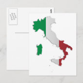 イタリア国旗地図 ポストカード (正面/裏面)