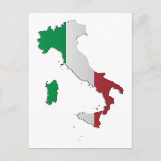 イタリア国旗地図 ポストカード (正面)
