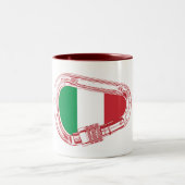イタリア国旗登山カラビナー ツートーンマグカップ (中央)