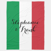 イタリア国旗色のウェディング フリースブランケット (正面)