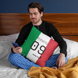 イタリア国旗色カスタムサッカーファン クッション