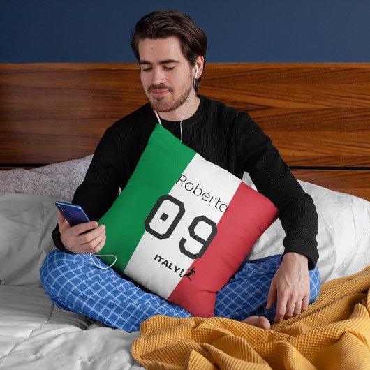 イタリア国旗色カスタムサッカーファン クッション