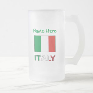 イタリア国旗記念日 プライド ギフト フロストグラスビールジョッキ