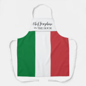 イタリア国旗風カスタムシェフ名入り面白いギフト エプロン (正面)