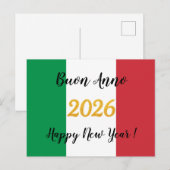 イタリア国旗2026カリグラフィー ポストカード (正面/裏面)