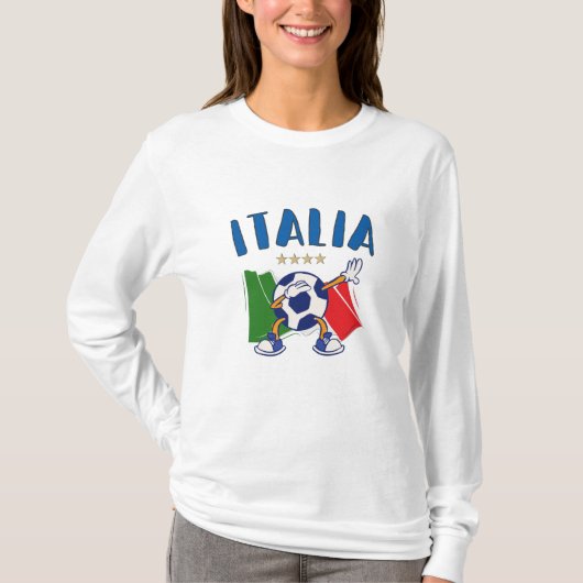 イタリア国旗4つ星 Tシャツ (正面)