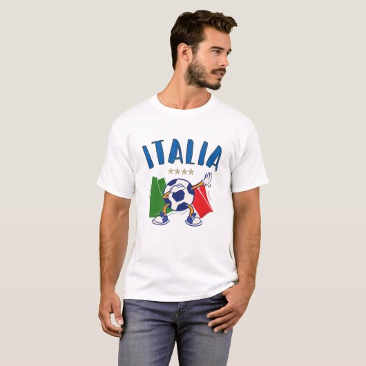 イタリア国旗4つ星 Tシャツ (正面フル)