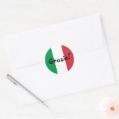 イタリア国旗 ありがとう グラーツェ！ ラウンドシール (封筒)