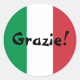 イタリア国旗 ありがとう グラーツェ! ラウンドシール