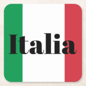 イタリア国旗 イタリアの誇り ヨーロッパ 国 スクエアペーパーコースター (正面)