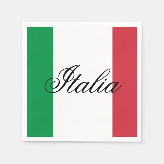 イタリア国旗 イタリアの誇り ヨーロッパ 国 スタンダードカクテルナプキン (正面)