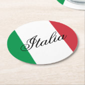 イタリア国旗 イタリアの誇り ヨーロッパ 国 ラウンドペーパーコースター (アングル)