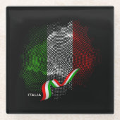 イタリア国旗 ガラスコースター (正面)
