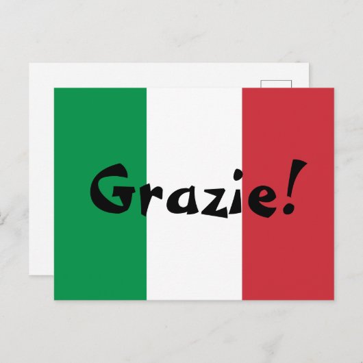 イタリア国旗 サンクス ポストカード (正面/裏面)