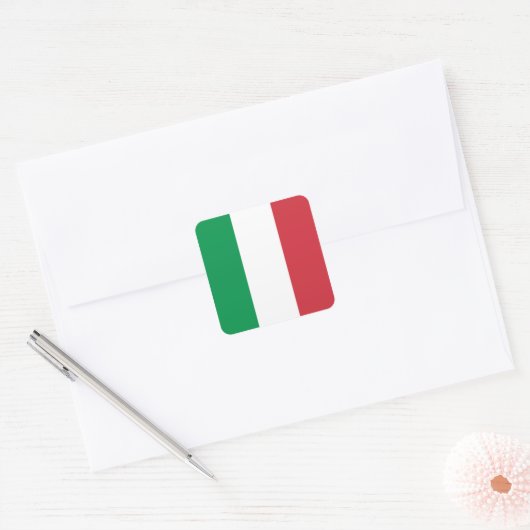イタリア国旗 スクエアシール (封筒)