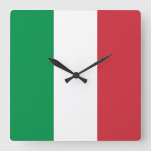 イタリア国旗 スクエア壁時計