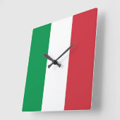 イタリア国旗 スクエア壁時計 (傾斜)