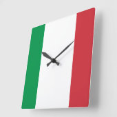 イタリア国旗 スクエア壁時計 (傾斜)