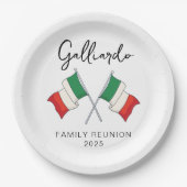 イタリア国旗 ファミリーリユニオン ペーパープレート (正面)