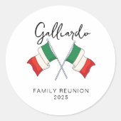 イタリア国旗 ファミリーリユニオン ラウンドシール (正面)