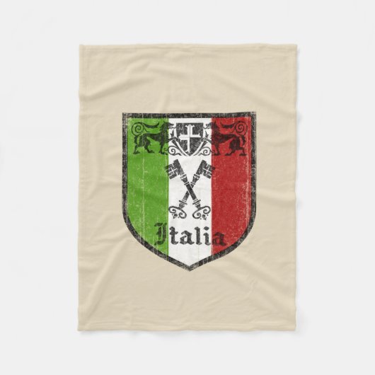 イタリア国旗 フリースブランケット (正面)