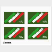イタリア国旗。ブラシストローク。 長方形シール (シート)