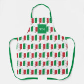 イタリア国旗 |モノグラム |イタリアン | エプロン (正面)