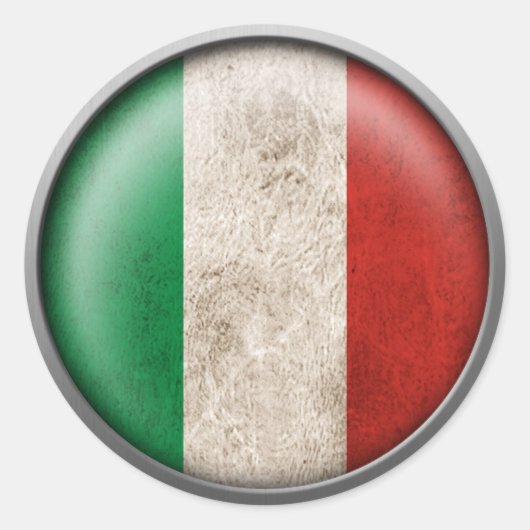 イタリア国旗 ラウンドシール (正面)