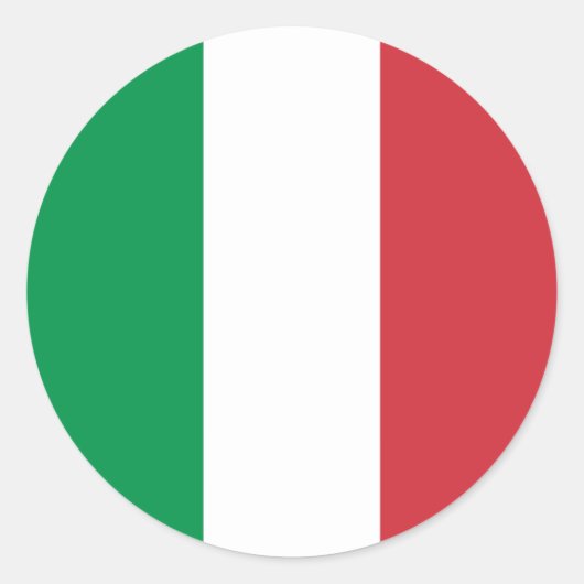 イタリア国旗 ラウンドシール (正面)