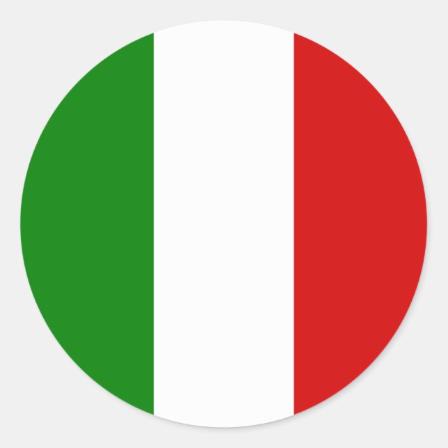 イタリア国旗 ラウンドシール (正面)