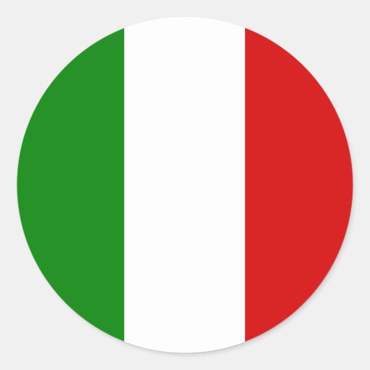 イタリア国旗 ラウンドシール (正面)