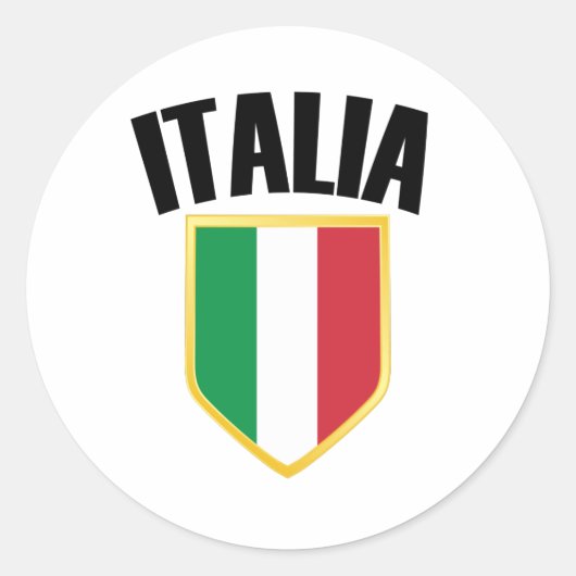 イタリア国旗 ラウンドシール (正面)