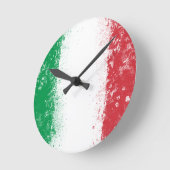 イタリア国旗 ラウンド壁時計 (傾斜)