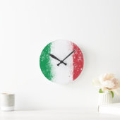 イタリア国旗 ラウンド壁時計 (ホーム)