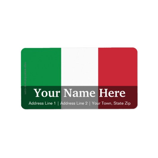 イタリア国旗 ラベル (正面)